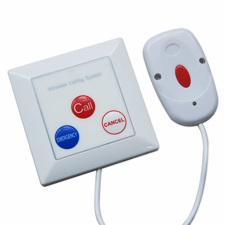 Wireless emergency calling button with extend button